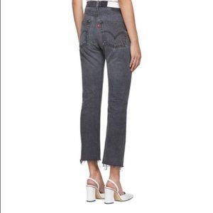 re/done Black Levis High-rise Ankle Crop Jeans